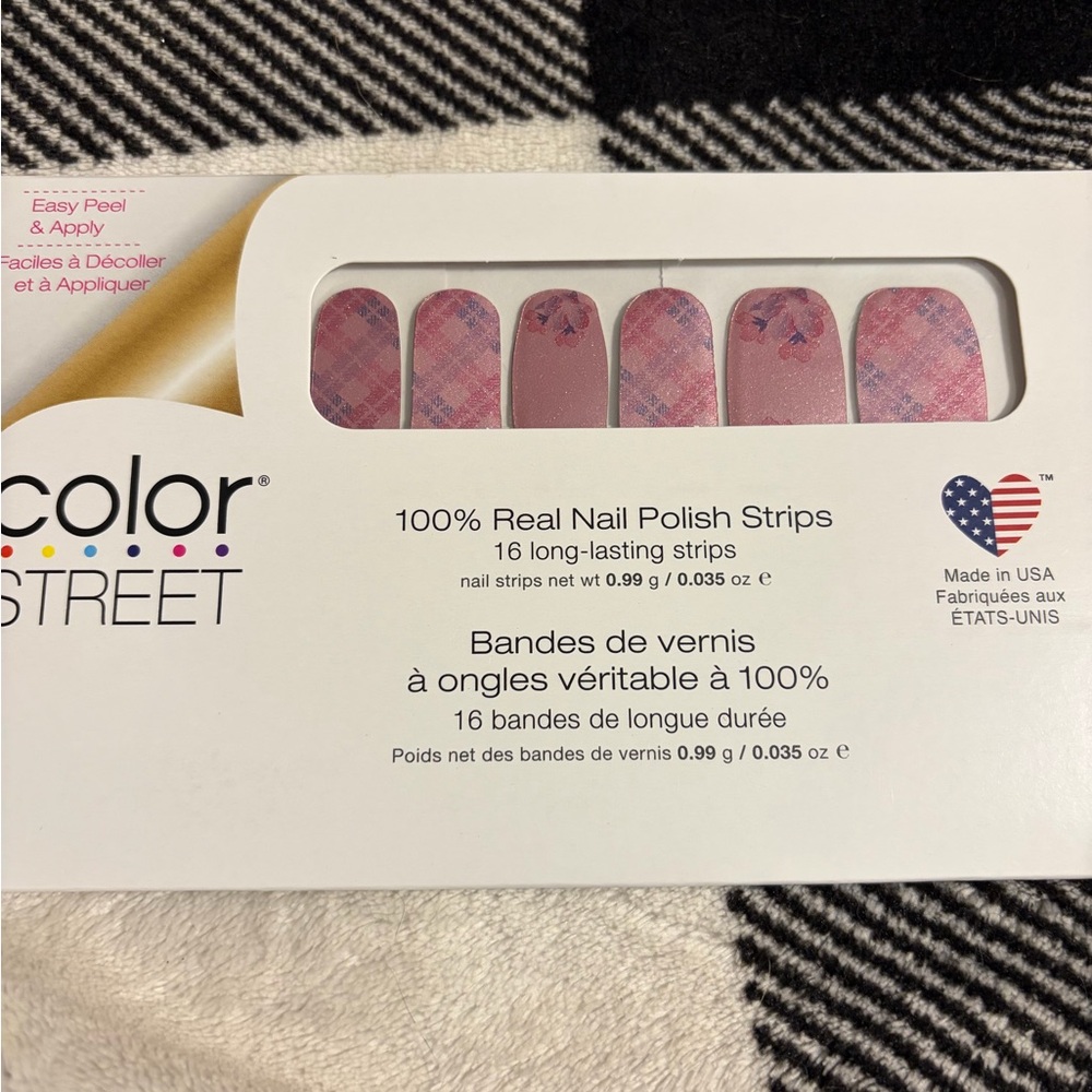 Color Street Pink Purple Plaid Nail Strips SPRING FLING